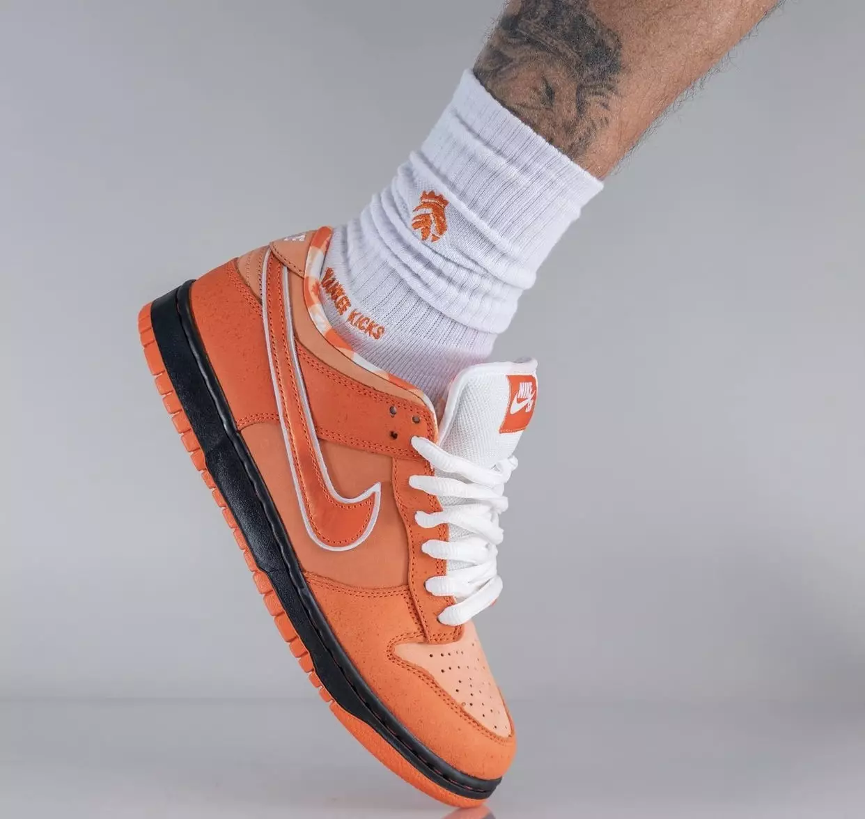 Concepts Nike SB Dunk Low Orange Lobster FD8776-800 תאריך שחרור על הרגליים