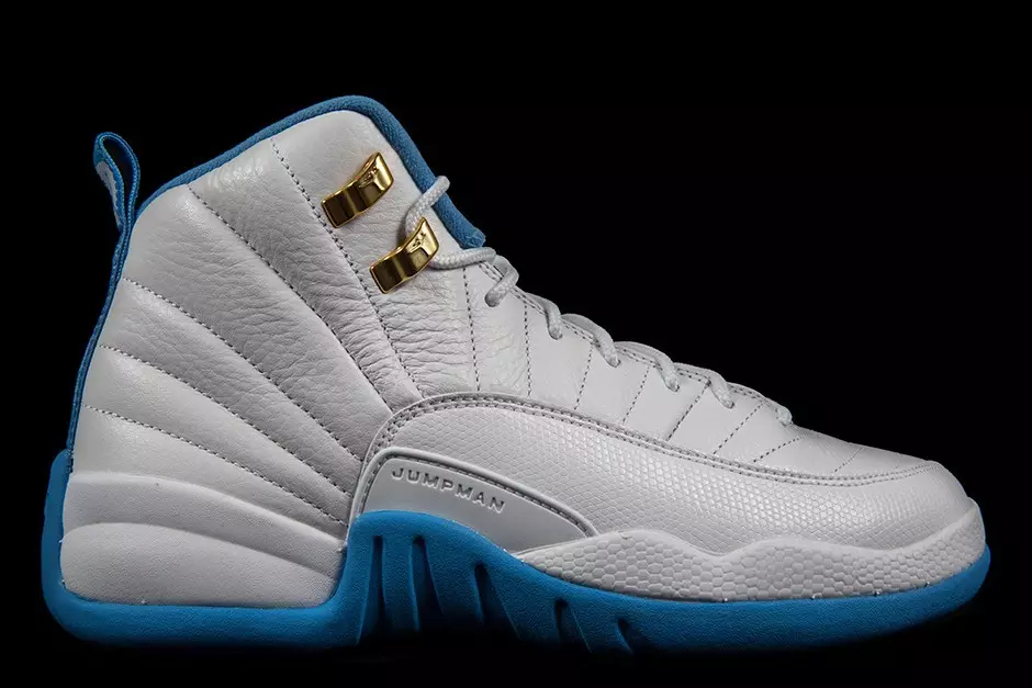 Air Jordan 12 Melo Wit Blauw Goud