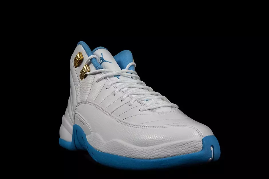 Air Jordan 12 Melo White Blue Gold