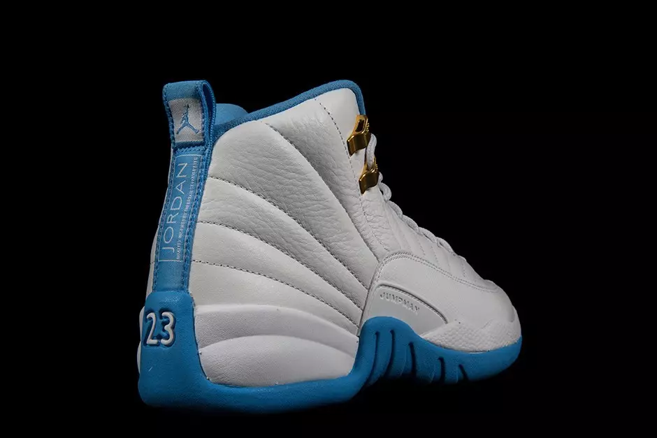 Air Jordan 12 Melo Emas Putih Biru