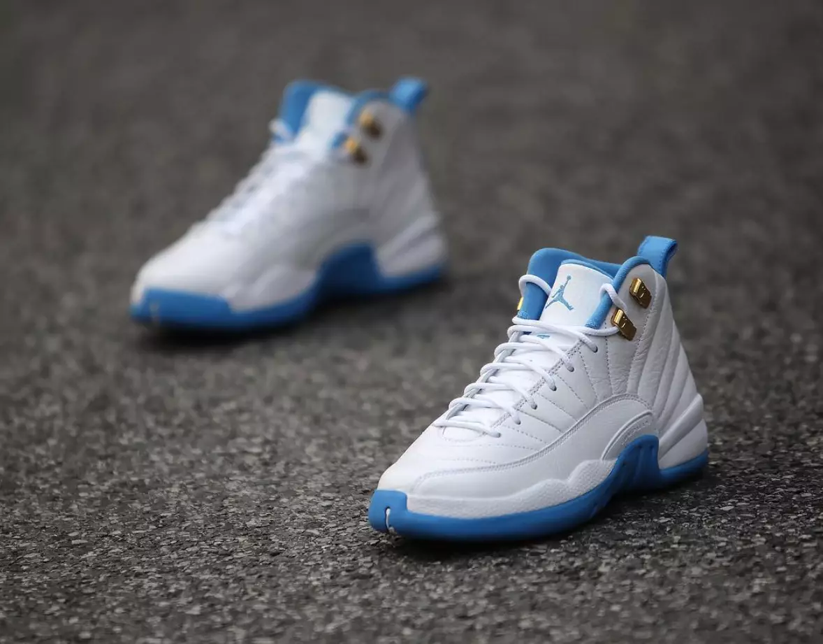 Air Jordan 12 GS White Universitéit Blue Melo 510815-127