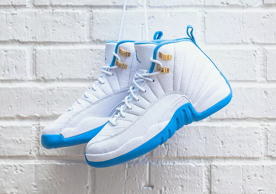 Aer Jordan 12 GS Melo White University Blue