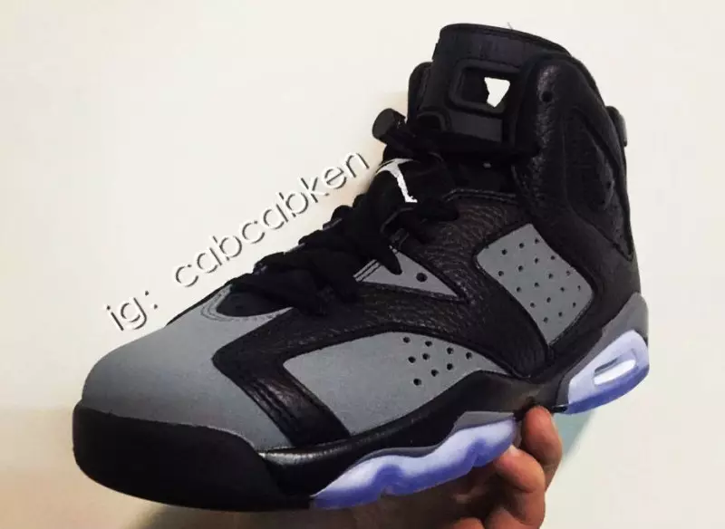 Air Jordan 6 GS Svartur Cool Grey