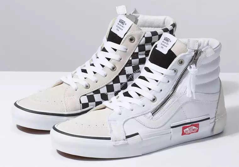 Vans Sk8-Hi Reissue dekonstruksiya qilingan oq qora