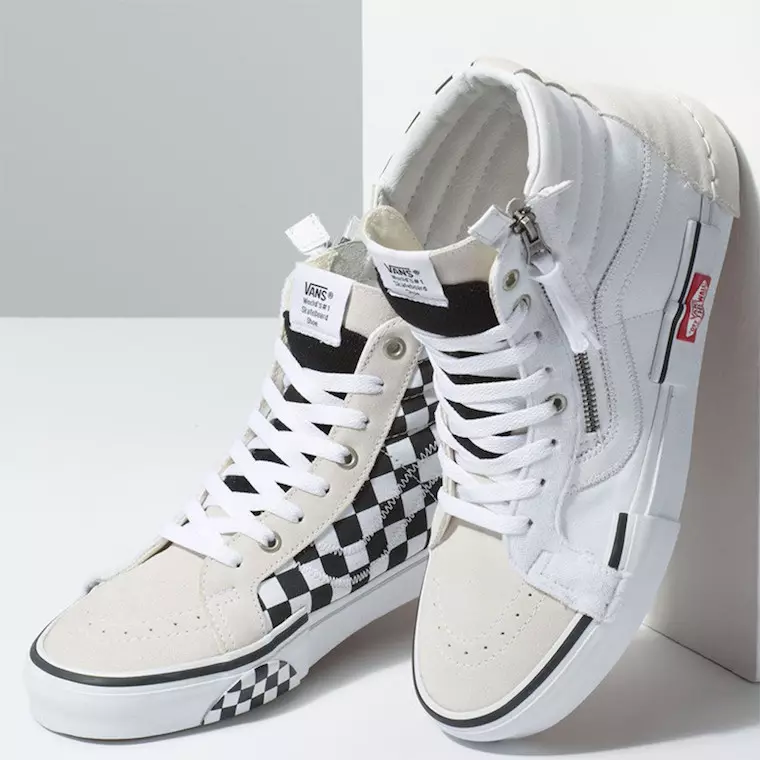 Vans Sk8-Hi Reissue დეკონსტრუირებული თეთრი შავი