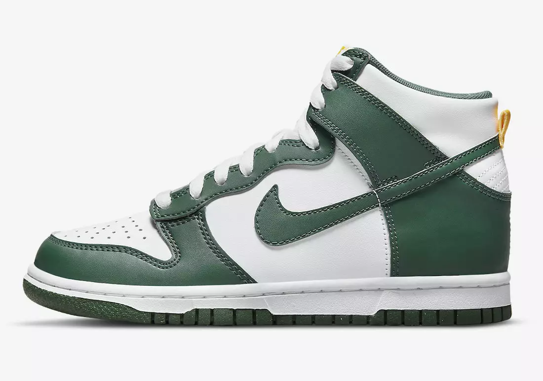 Nike Dunk High GS White Green Gold DV7072-300 Թողարկման ամսաթիվ