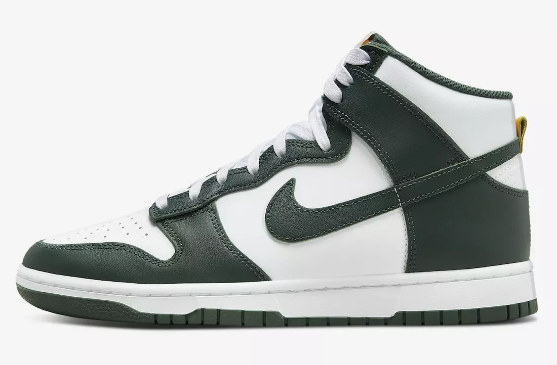 Дата выпуску Nike Dunk High White Green Gold DD1399-300