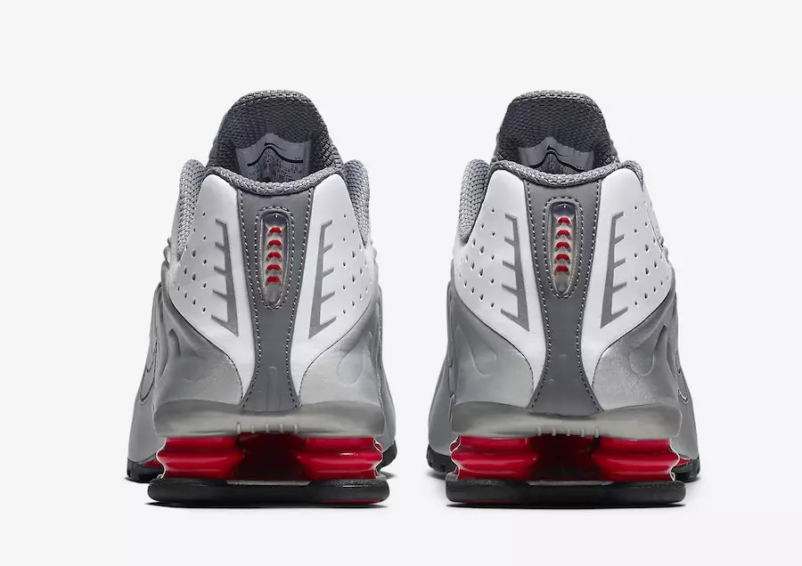 Nike Shox R4 OG 2018 White Comet Red Black Metallic Silver BV1111-100 Väljalaskekuupäev Hind