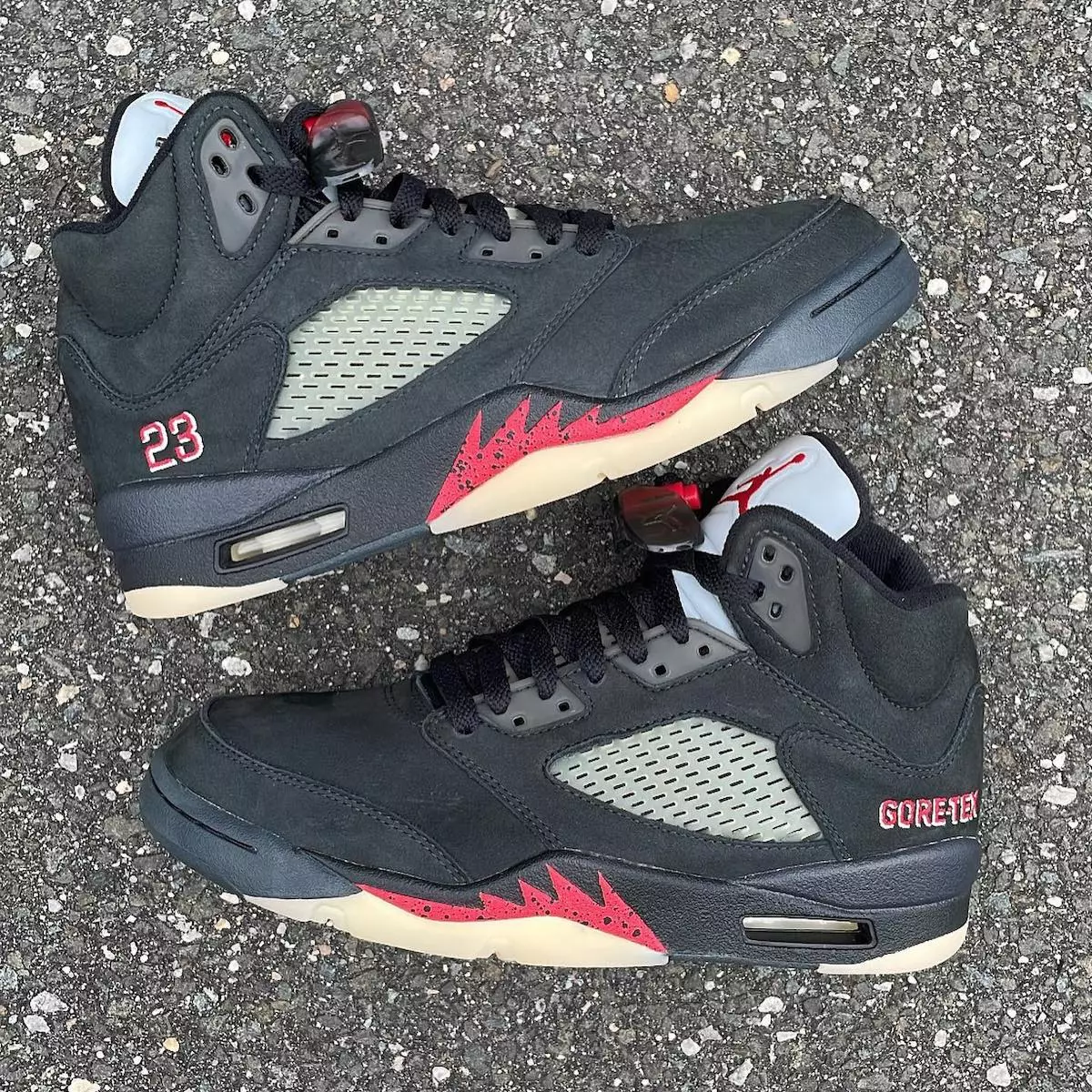 Air Jordan 5 Gore-Tex Off-Noir Fire Red Black Muslin DR0092-001 Išleidimo data