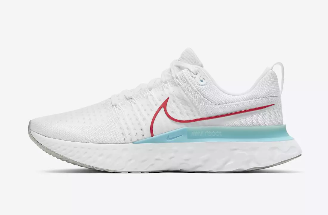 Nike React Infinity Run Flyknit 2 Beyaz Buzul Buz Foton Tozu Şili Kırmızısı CT2357-102 Çıkış Tarihi