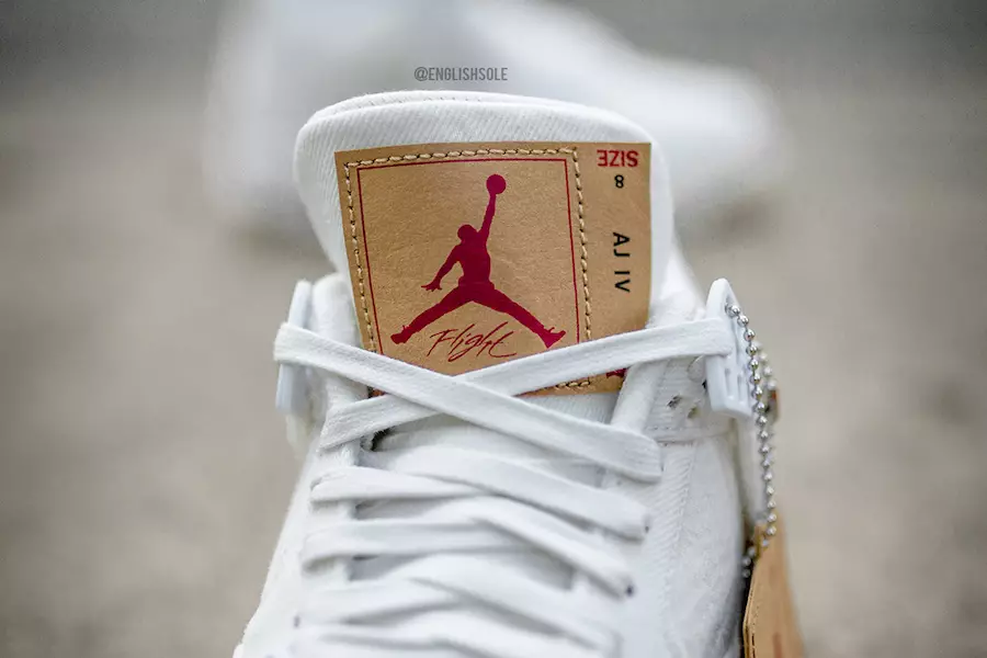 White Denim Levis Air Jordan 4