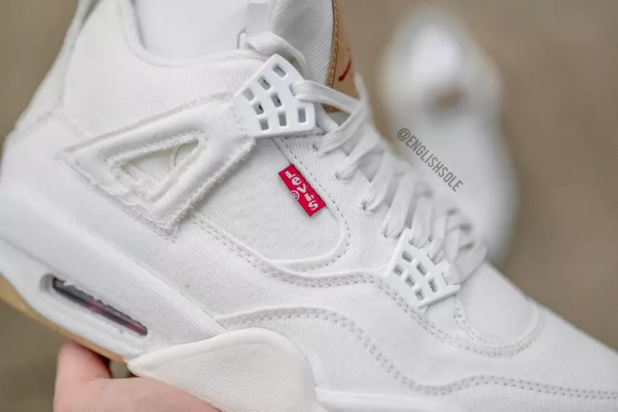 White Denim Levis Air Jordan 4