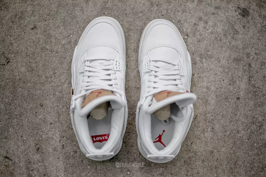 White Denim Levis Air Jordan 4 Chiqarilgan Sana