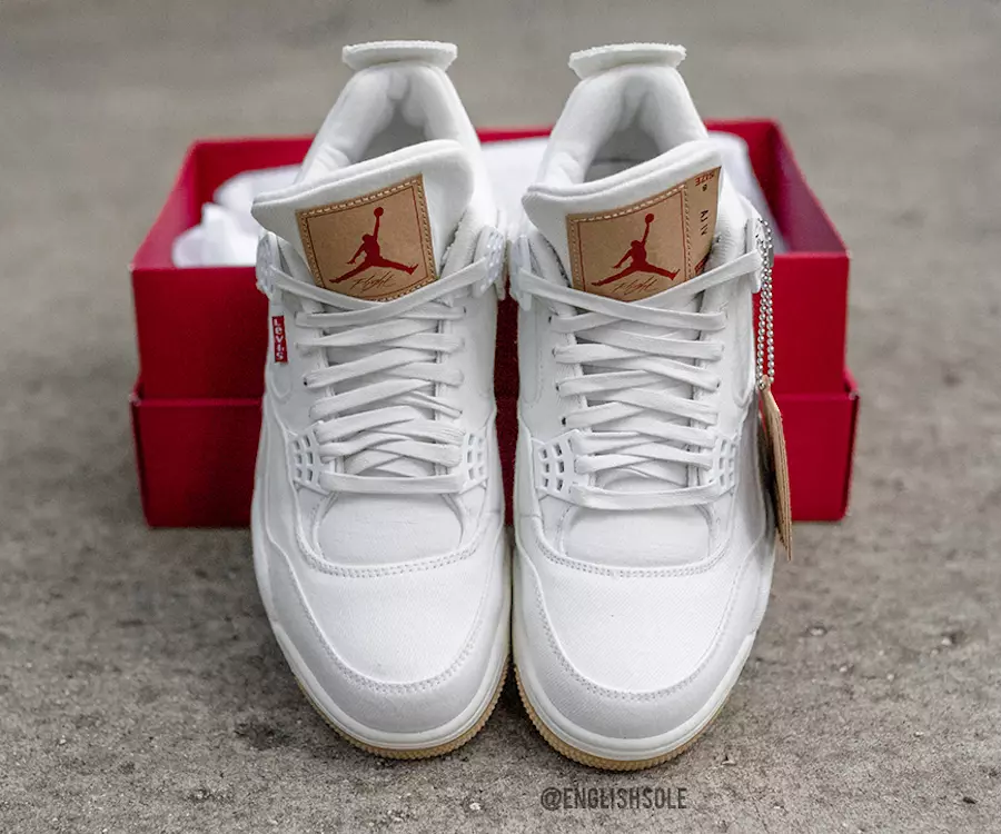 Witte Levis Air Jordan 4 Releasedatum