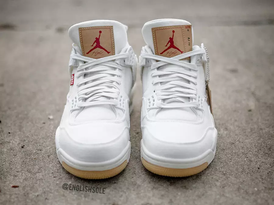 Witte denim Levis Air Jordan 4