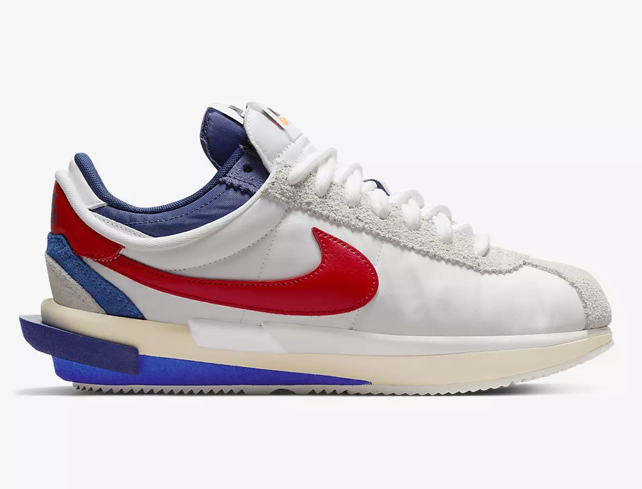 Sacai Nike Cortez White Light Cream University Red DQ0581-100 Release Datum