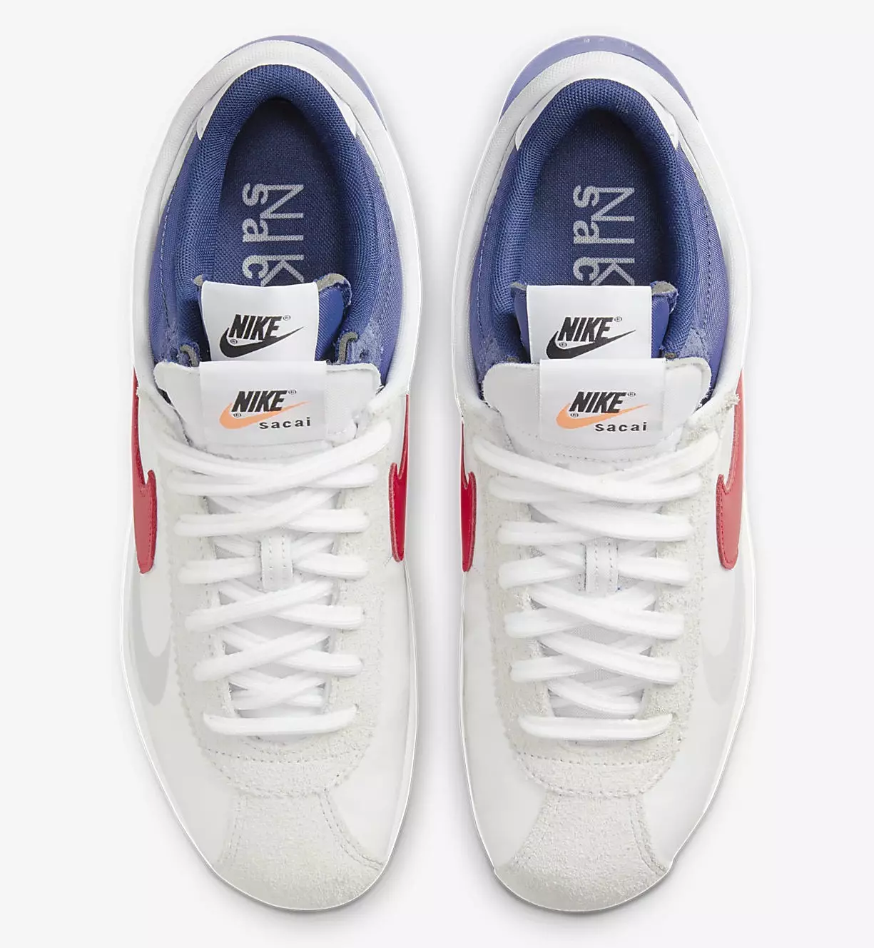 Sacai Nike Cortez White Light Cream University Red DQ0581-100 Датум на издавање