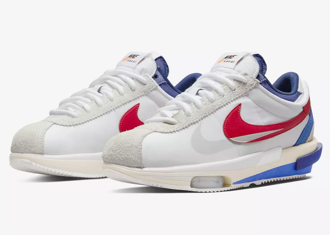 Sacai Nike Cortez 4.0 Hvid Varsity Rød Royal DQ0581-100 Udgivelsesdato