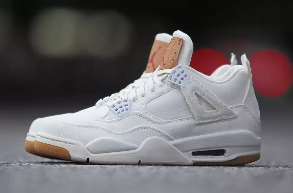 Hvítt Levis Air Jordan 4 Útgáfudagur Verð