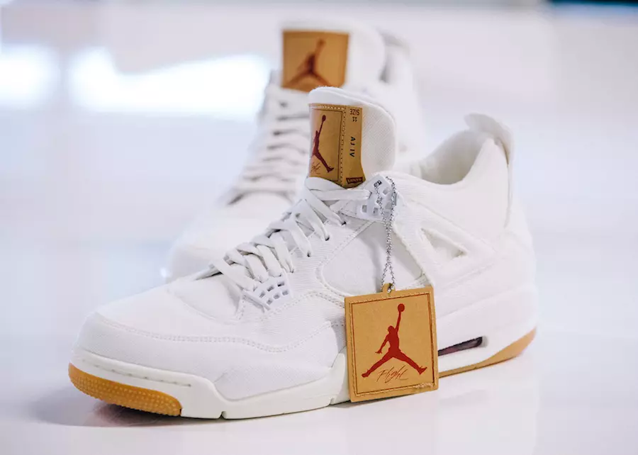 Levis Air Jordan 4 Denim White