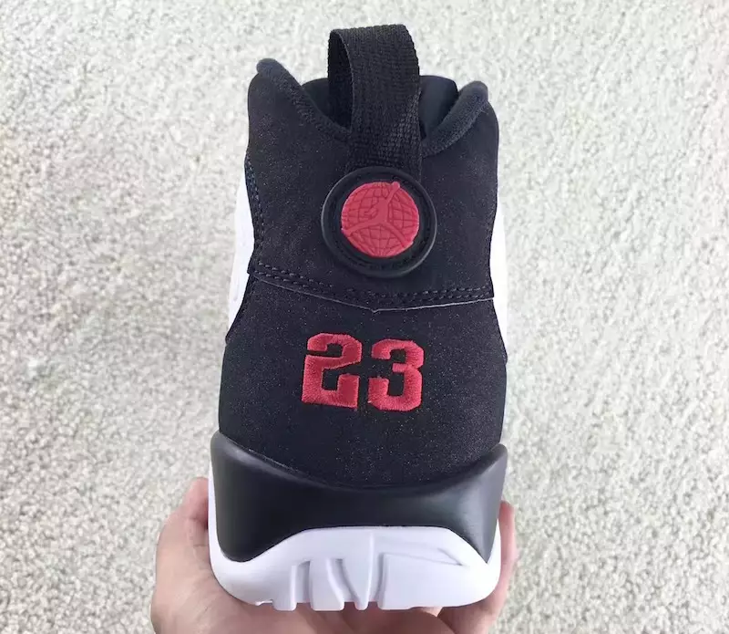 Air Jordan 9 Retro OG Dubh Bán Dearg