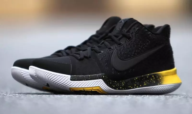 Nike Kyrie 3 Preto Varsity Milho Amarelo 852396-901 Data de Lançamento