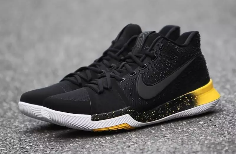 Nike Kyrie 3 Preto Varsity Milho Amarelo 852396-901 Data de Lançamento