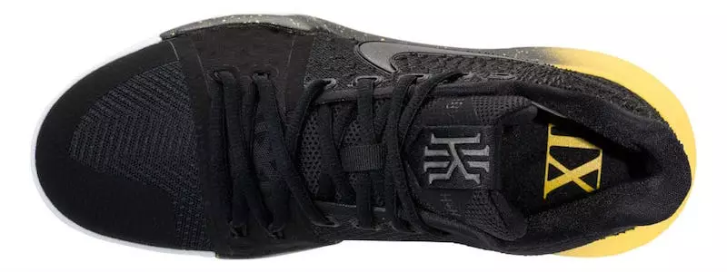 Nike Kyrie 3 Preto Amarelo Data de Lançamento Língua