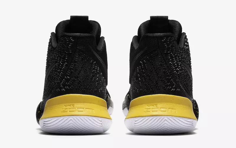 Nike Kyrie 3 Black Yellow 852395-901 Izlaišanas datums Papēdis