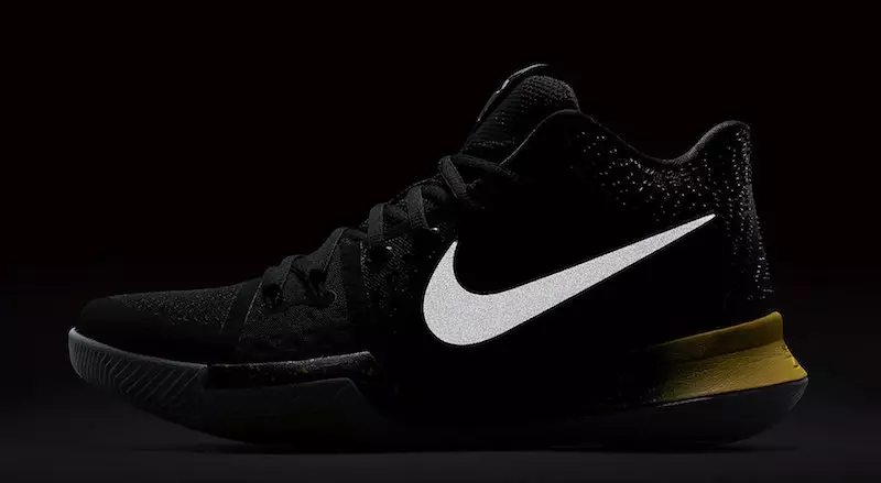 Nike Kyrie 3 juoda geltona 852395-901 išleidimo data 3M šviesą atspindinti