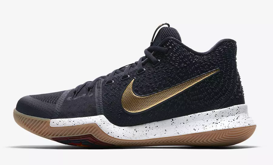 Nike Kyrie 3 қара металл алтын 852395-400