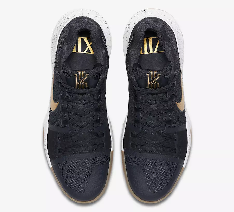 Nike Kyrie 3 қара металл алтын 852395-400