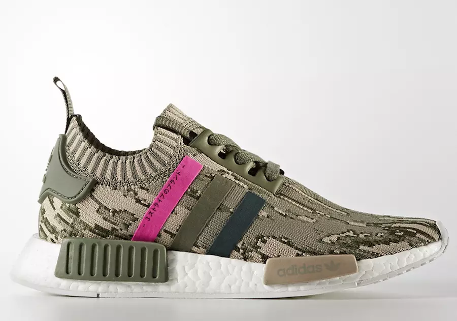 adidas NMD R1 Primeknit Camo Grön Rosa BY9864