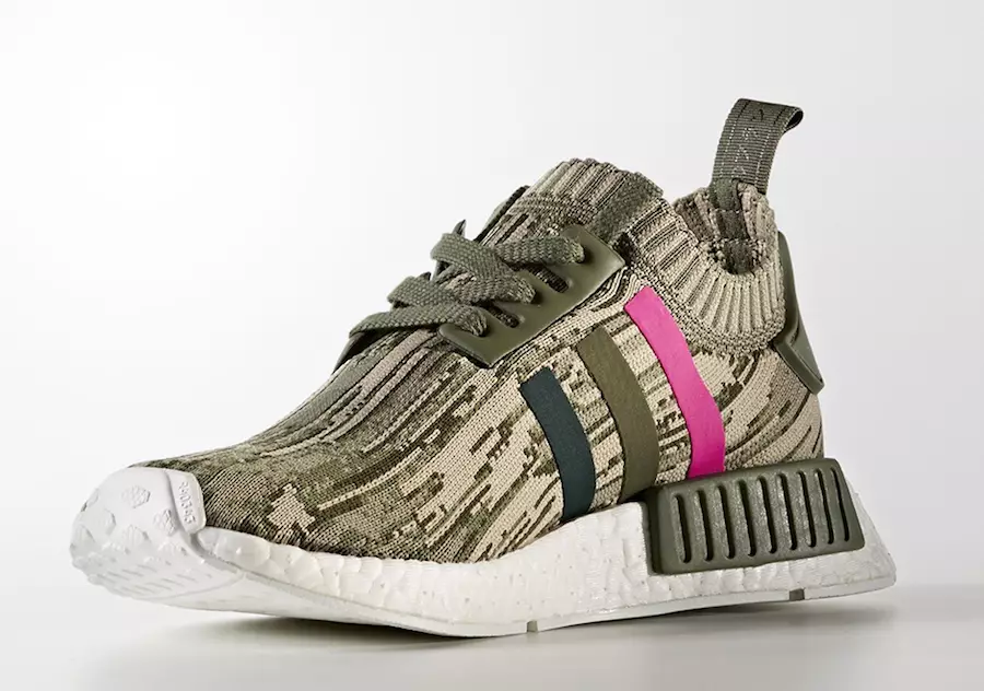 adidas NMD R1 Primeknit Camo Yashil Pushti BY9864