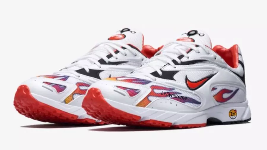 Supreme x Nike Zoom Streak Spectrum Plus Branco Habanero Vermelho Preto