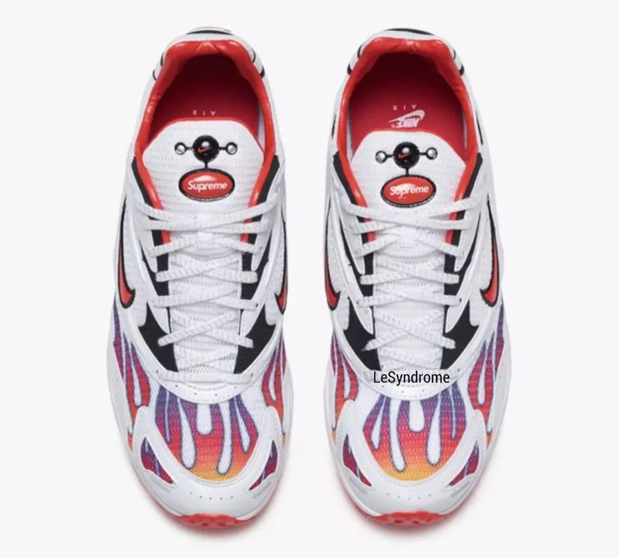 Supreme x Nike Zoom Streak Spectrum Plus White Habanero Red Black Дата на издаване