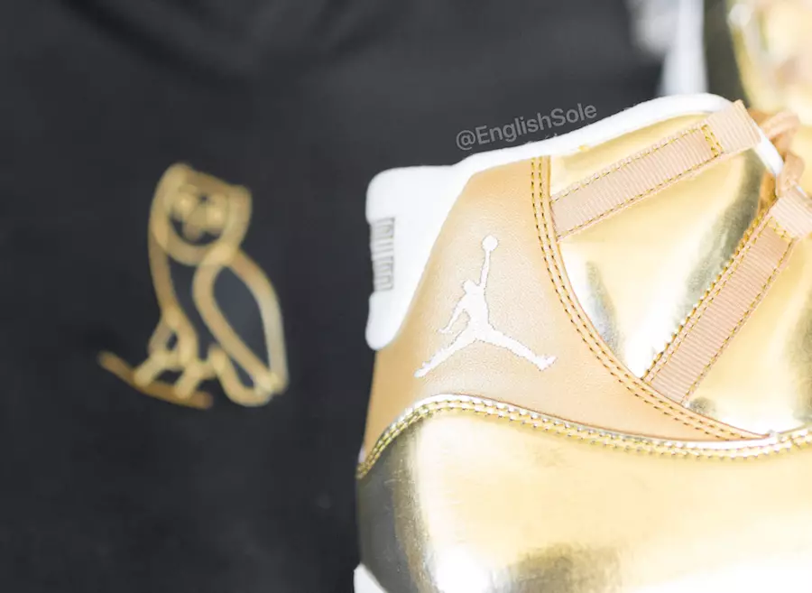 Air Jordan 11 OVO Metallic Gold နမူနာ