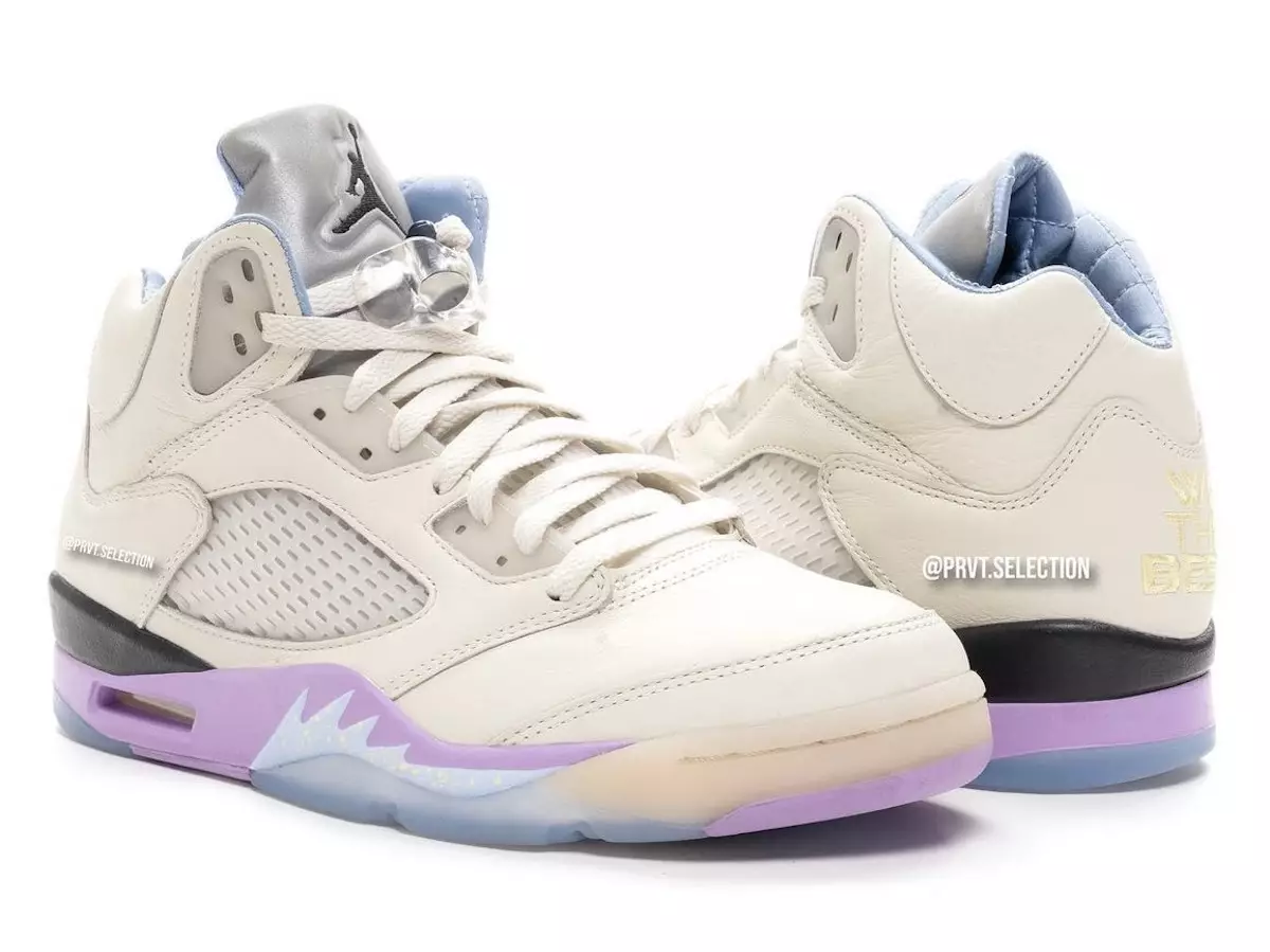 DJ Khaled x Air Jordan 5 "Sail" ကို အသေးစိတ်ကြည့်ရှုပါ။