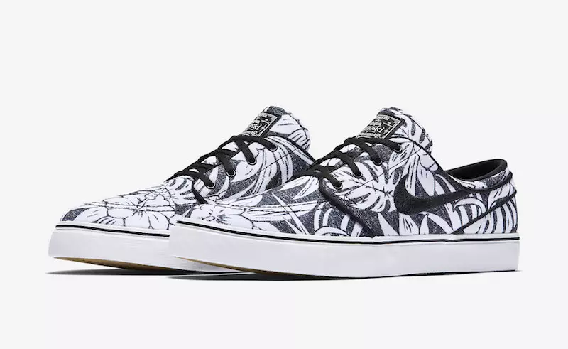 Nike SB Stefan Janoski Canvas Дээд зэрэглэлийн Цэцэгт Хар Цагаан