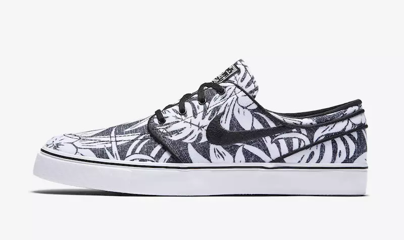 Nike SB Stefan Janoski Canvas Premium Blumen Schwarz Weiß