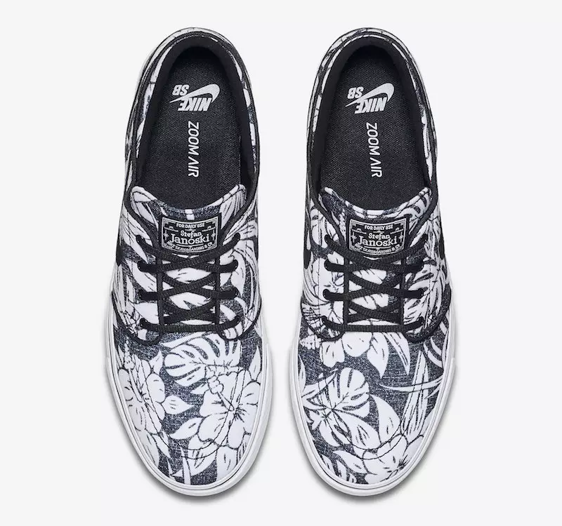 Nike SB Stefan Janoski Canvas Premium Blummen Schwaarz Wäiss