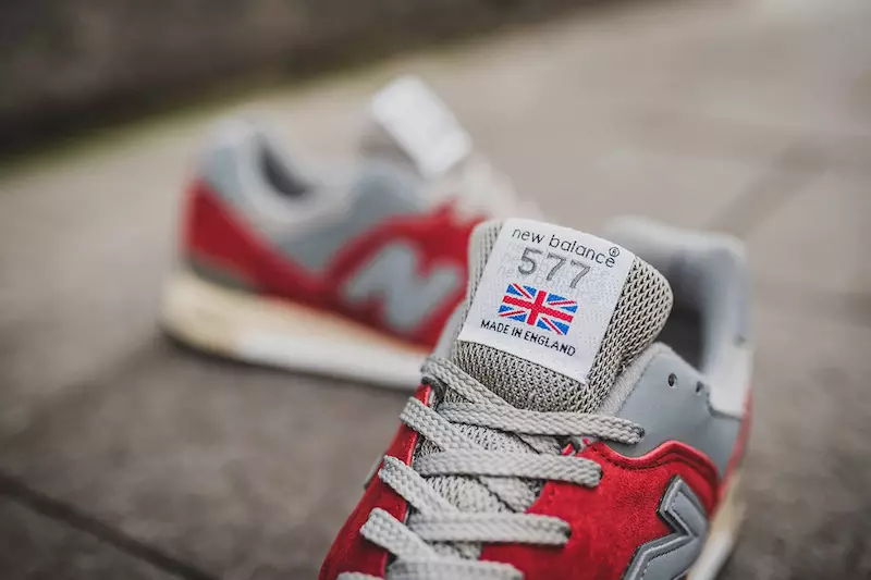 New Balance 577 Сделано в Англии Красный Серый