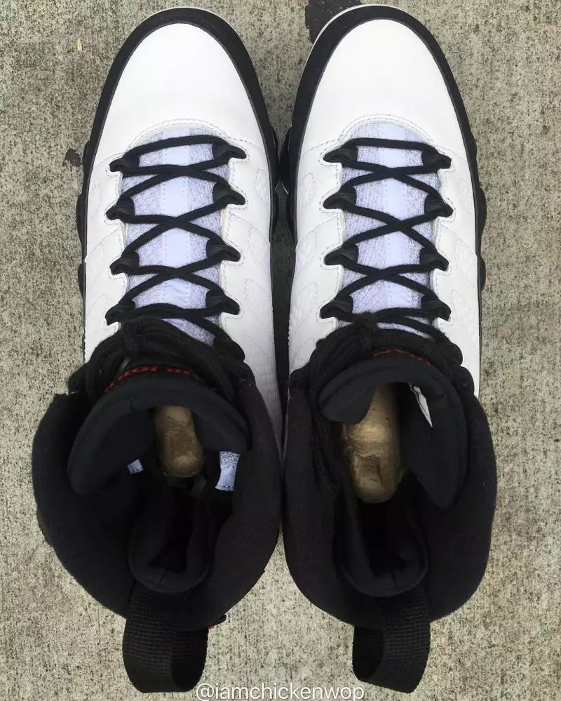 Air Jordan 9 Retro OG 2016 အဖြူရောင် အနက်ရောင် အနီရောင်