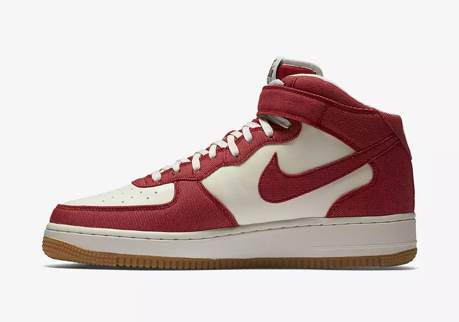 Nike Air Force 1 Mid Red Denim