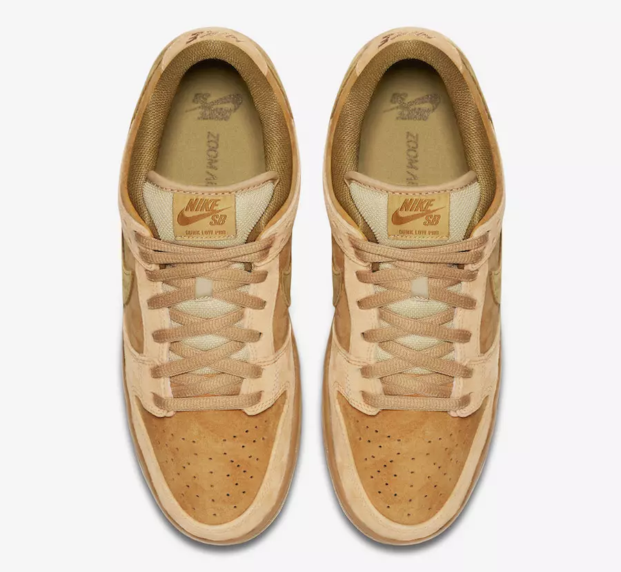 Reverse Reese Forbes Wheat Nike SB Dunk Low 2017 რეტრო 883232-700