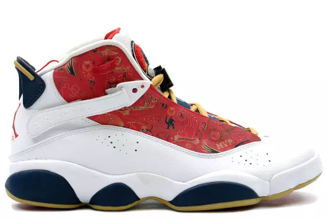 Air Jordan 6 Yüzük Şampiyonluk Paketi Beyaz Kırmızı Buğday Laciverti 2008