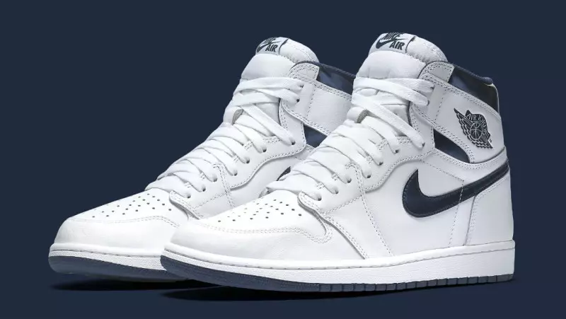 Air Jordan 1 Retro Yüksek OG Beyaz Metalik Lacivert