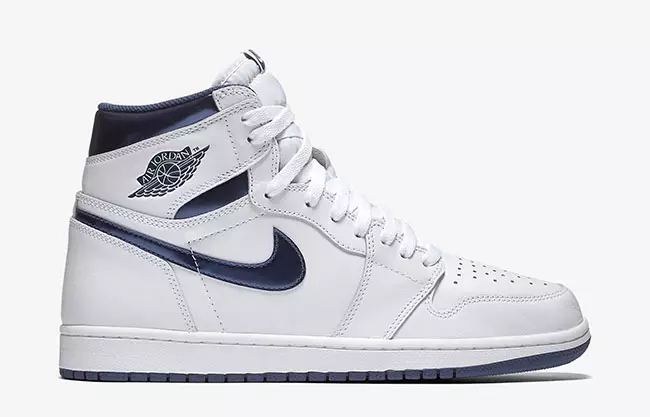 Air Jordan 1 Retro Yüksek OG Beyaz Metalik Lacivert