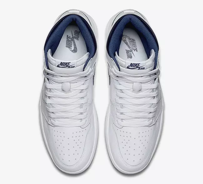 Air Jordan 1 Retro High OG Hvit Metallic Navy