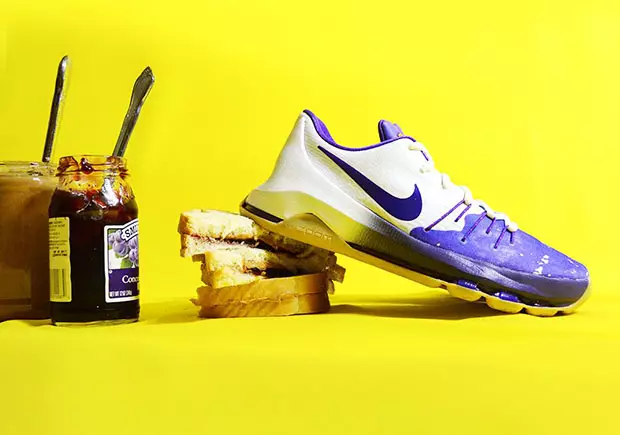 Дата выпуска кроссовок Nike KD 8 PBJ с арахисовым маслом. Дата выхода Nike KD 8 с арахисовым маслом и желе. Дата выхода Nike KD 8 PB&J. Доступность Nike KD 8 PBJ.